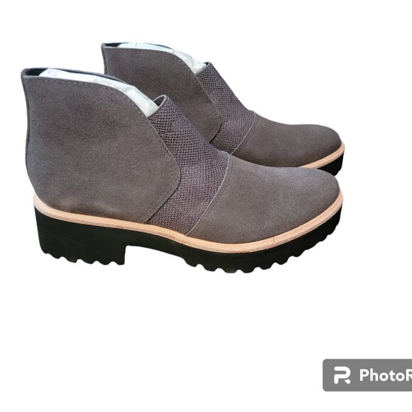 All Black Womens Nu Banded Gray Ankle Boots Shoes 36.5 Medium - Picture 1 of 14